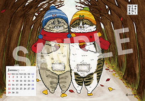 猫世界__1月カレンダーA4