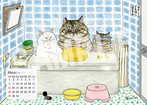 猫世界__カレンダー10月L