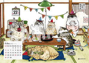 猫世界__2月カレンダーL