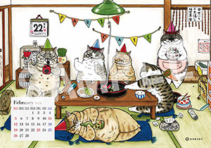 猫世界__2月カレンダーA4
